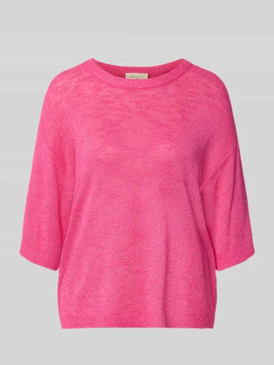 Zdjęcie produktu Sweter o kroju relaxed fit z mieszanka wiskozy model 'Vicki' Freequent Mocnoróżowy