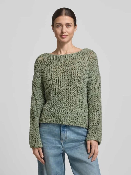 Zdjęcie produktu Sweter o kroju relaxed fit z mieszanki bawełny Marc O'Polo Jasnozielony