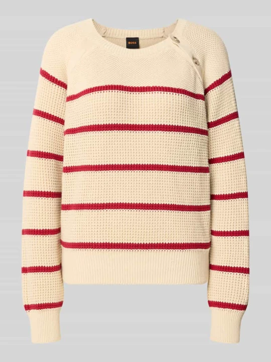 Zdjęcie produktu Sweter o kroju relaxed fit z mieszanki bawełny model 'C_Farbori' Boss Écru