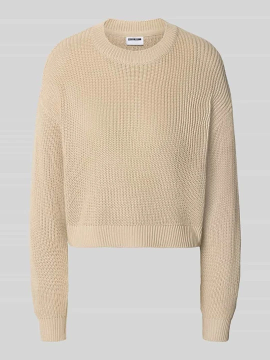 Zdjęcie produktu Sweter o kroju relaxed fit z mieszanki bawełny model 'Maysa' Noisy May Piaskowy