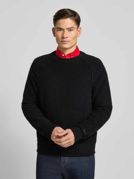 Zdjęcie produktu Sweter o kroju relaxed fit z mieszanki bawełny model ‘SAN CHRISTOPHER’ Hugo Czarny