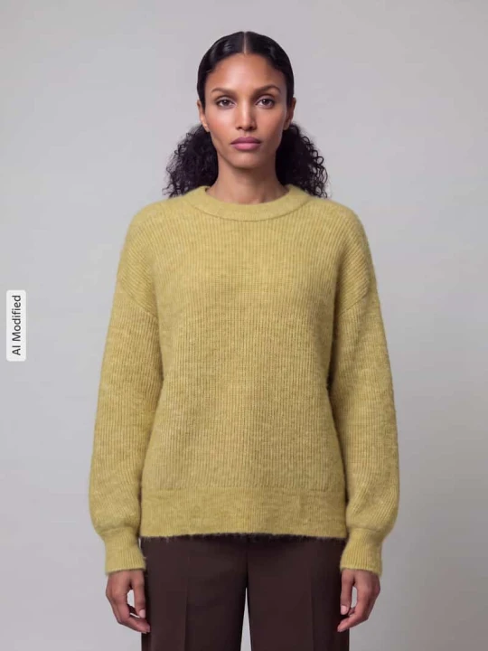 Zdjęcie produktu Sweter o kroju relaxed fit z mieszanki wełny model 'LULU' Selected Jasnozielony