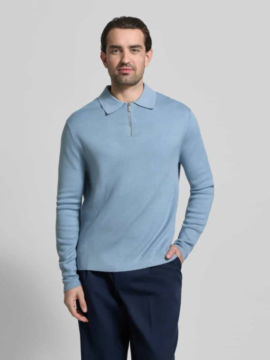 Zdjęcie produktu Sweter o kroju relaxed fit z mieszanki wiskozy Model 'TELLER' Selected Homme Błękitny