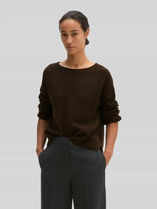 Zdjęcie produktu Sweter o kroju relaxed fit z mieszanki żywej wełny Marc O'Polo Ciemnobrązowy