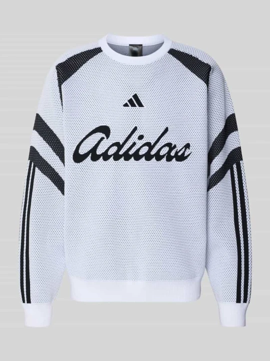 Zdjęcie produktu sweter o kroju relaxed fit z napisem z logo model 'TIRO' Adidas Biały