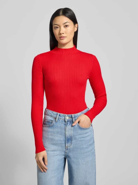 Zdjęcie produktu Sweter o kroju slim fit z czystej bawełny ekologicznej model ‘ALAANIA’ ARMEDANGELS Czerwony