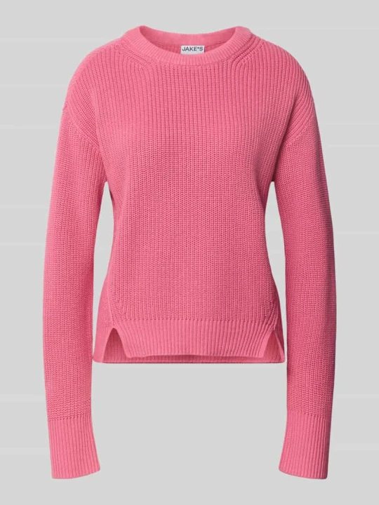 Zdjęcie produktu Sweter o kroju slim fit z czystej bawełny Jake*s Mocnoróżowy
