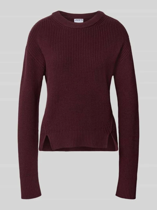 Zdjęcie produktu Sweter o kroju slim fit z czystej bawełny Jake*s Śliwkowy