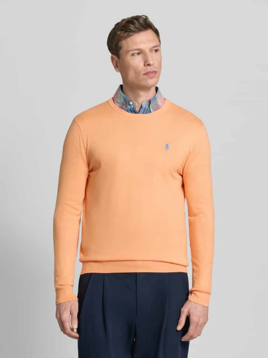 Zdjęcie produktu Sweter o kroju slim fit z czystej bawełny Polo Ralph Lauren Pomarańczowy