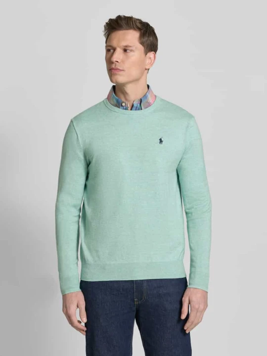 Zdjęcie produktu Sweter o kroju slim fit z czystej bawełny Polo Ralph Lauren Miętowy