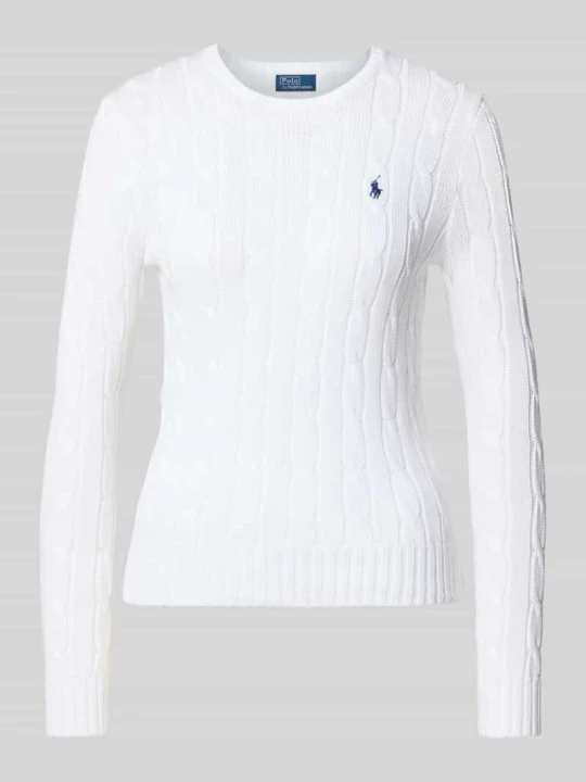 Zdjęcie produktu Sweter o kroju slim fit z czystej bawełny Polo Ralph Lauren Biały