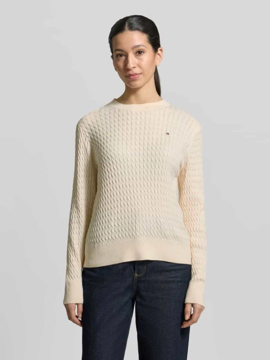Zdjęcie produktu Sweter o kroju slim fit z czystej bawełny Tommy Hilfiger Écru