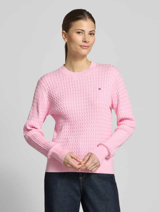 Zdjęcie produktu Sweter o kroju slim fit z czystej bawełny Tommy Hilfiger Różowy