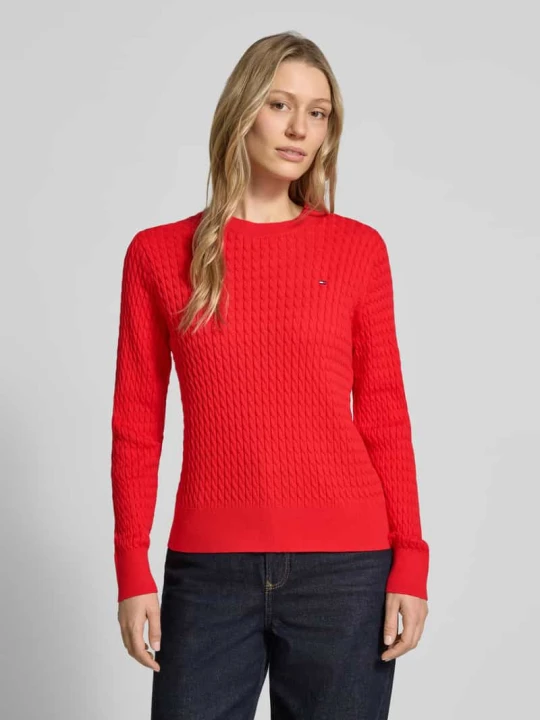 Zdjęcie produktu Sweter o kroju slim fit z czystej bawełny Tommy Hilfiger Czerwony
