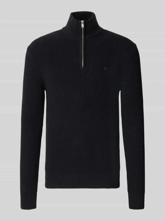 Zdjęcie produktu sweter o kroju slim fit z czystej bawełny w imitacji dzianiny Replay Czarny