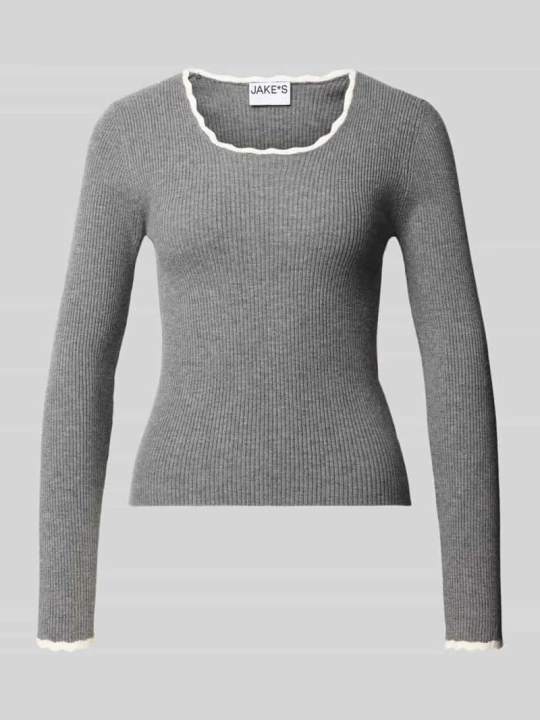 Zdjęcie produktu sweter o kroju slim fit z dodatkiem wełny Jake*s Średnioszary melanż