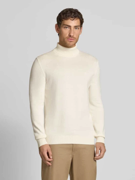 Zdjęcie produktu Sweter o kroju slim fit z mieszanki bawełny i wełny Christian Berg Złamany biały melanż
