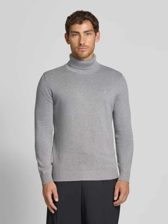 Zdjęcie produktu Sweter o kroju slim fit z mieszanki bawełny i wełny Christian Berg Jasnoszary melanż