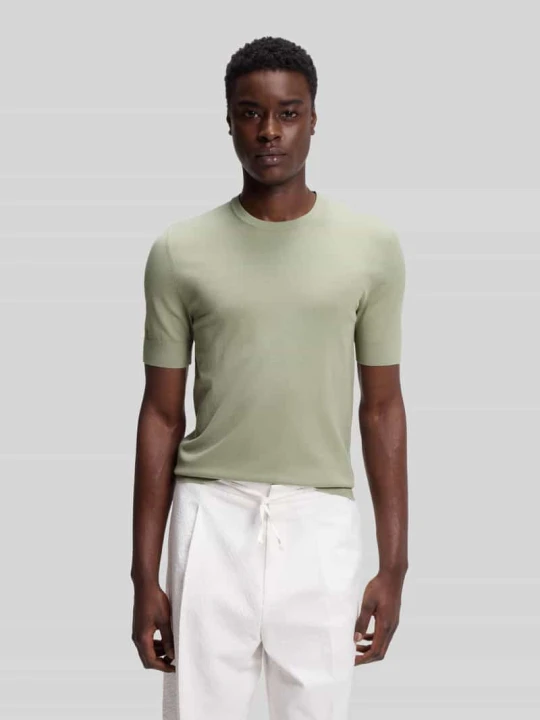Zdjęcie produktu Sweter o kroju slim fit z drobnego splotu Hugo Miętowy