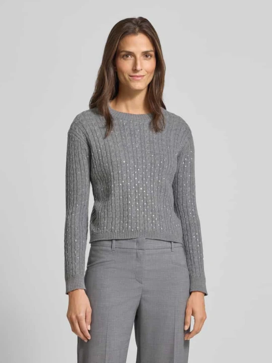 Zdjęcie produktu Sweter o kroju slim fit z dzianiny z czystej żywej wełny model ‘USSURI’ Max Mara Średnioszary melanż