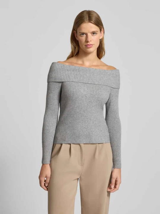 Zdjęcie produktu Sweter o kroju slim fit z dzianiny z mieszanki wiskozy model ‘KATIA’ Only Średnioszary melanż