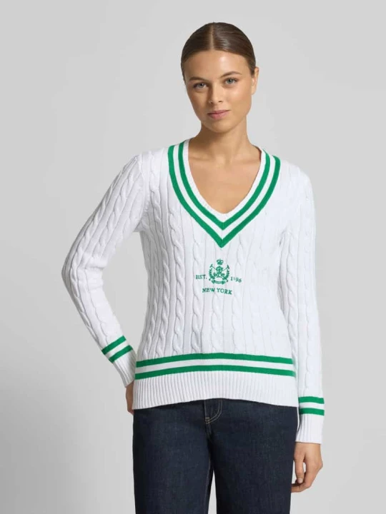 Zdjęcie produktu Sweter Slim Fit o wyglądzie dzianiny model „Meren” Lauren Ralph Lauren Biały