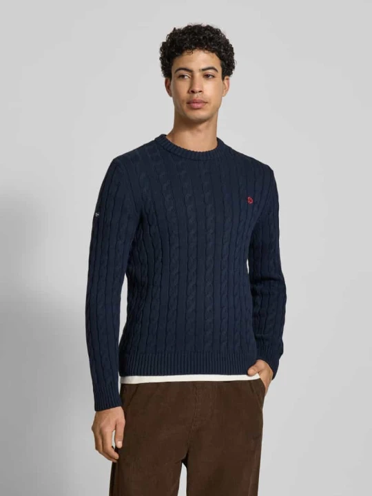 Zdjęcie produktu Sweter o kroju slim fit w dzianinowym wyglądzie Superdry Granatowy