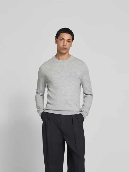 Zdjęcie produktu sweter krój slim fit z mieszanki wełny Filippa K Średnioszary