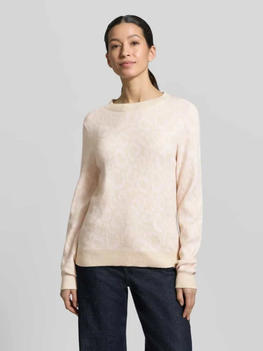 Zdjęcie produktu Sweter o kroju slim fit z mieszanki wiskozy Model 'JACQUARD' Vila Różowy