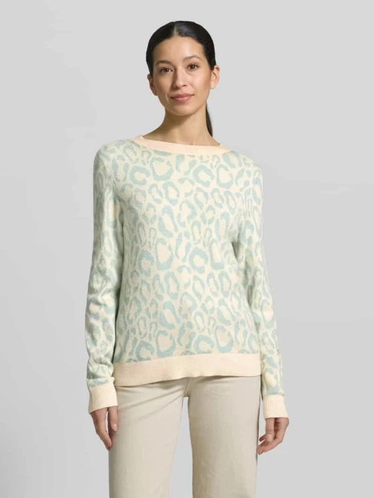 Zdjęcie produktu Sweter o kroju slim fit z mieszanki wiskozy Model 'JACQUARD' Vila Limonkowy