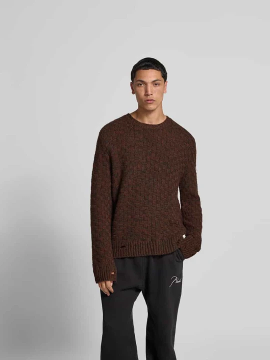 Zdjęcie produktu Sweter o kroju slim fit z mieszanki żywej wełny MM6 Maison Margiela Średniobrązowy