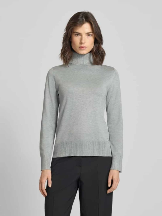 Zdjęcie produktu Sweter z golfem o kroju slim fit z mieszanki wiskozy s.Oliver Jasnoszary