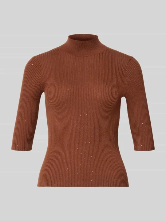 Zdjęcie produktu sweter o kroju slim fit ze stójką model 'GALLO' Marella Jasnobrązowy