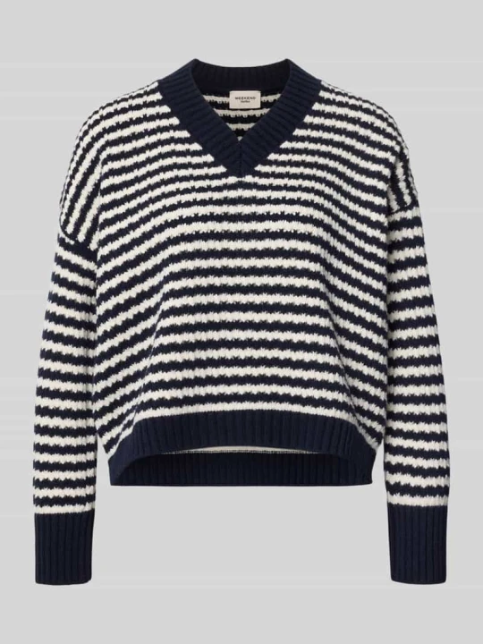 Zdjęcie produktu Sweter o luźnym kroju z czystej żywej wełny model 'SPIGA' Weekend Max Mara Ciemnoniebieski