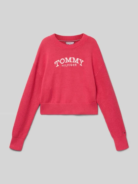 Zdjęcie produktu Sweter o luźnym kroju z dzianiny z czystej bawełny Tommy Hilfiger Fuksjowy