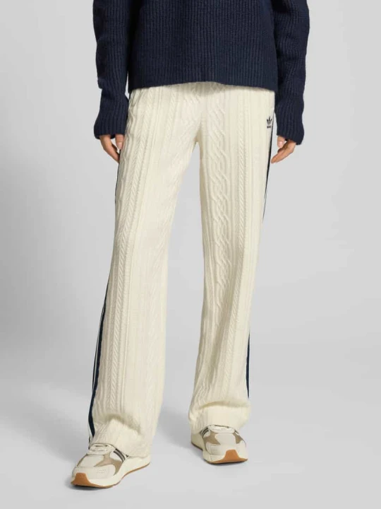 Zdjęcie produktu Spodnie dzianinowe w kroju loose fit z Mieszanka wiskozy adidas Originals Écru melanż