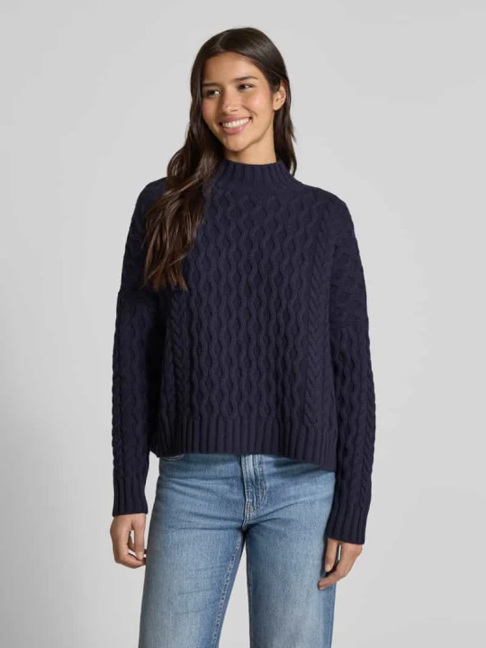 Zdjęcie produktu Sweter o pudełkowym kroju z dzianiny z czystej żywej wełny model ‘YARD’ Weekend Max Mara Granatowy