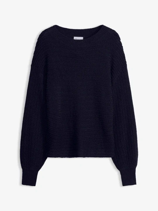 Zdjęcie produktu Sweter oversize w ażurowy wzór BonPrix niebieski