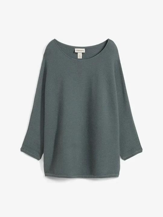 Zdjęcie produktu Sweter oversize w prążek z mieszanki wiskozy BonPrix zielony