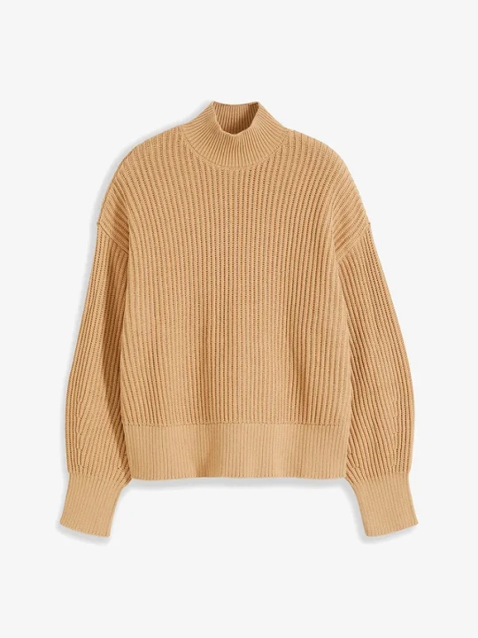 Zdjęcie produktu Sweter oversize z czystej bawełny BonPrix beżowy