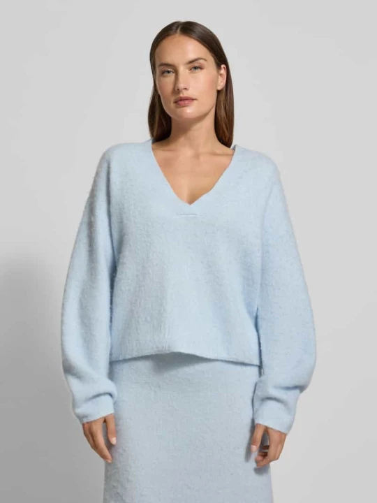 Zdjęcie produktu Sweter oversize z domieszką wełny i alpaki model 'FITI' Boss Jasnoniebieski