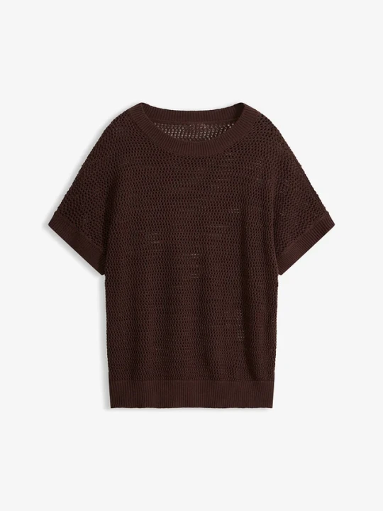 Zdjęcie produktu Sweter oversize z mieszanki bawełny BonPrix brązowy