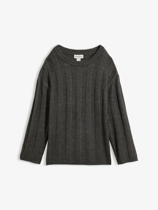 Zdjęcie produktu Sweter oversize z prążkowanej tkaniny BonPrix szary