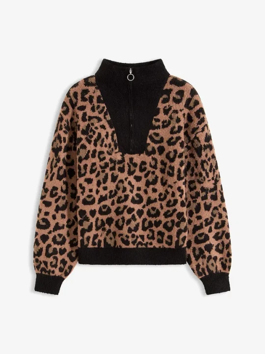 Zdjęcie produktu Sweter oversize ze stójką BonPrix czarny