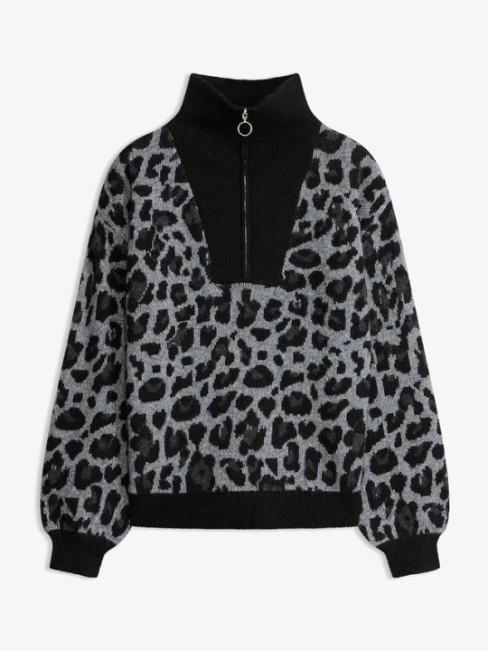 Zdjęcie produktu Sweter oversize ze stójką BonPrix czarny