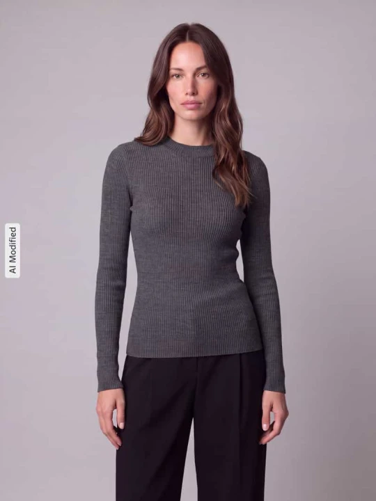 Zdjęcie produktu Sweter półgolf o kroju slim fit z czystej wełny Jake*s Ciemnoszary