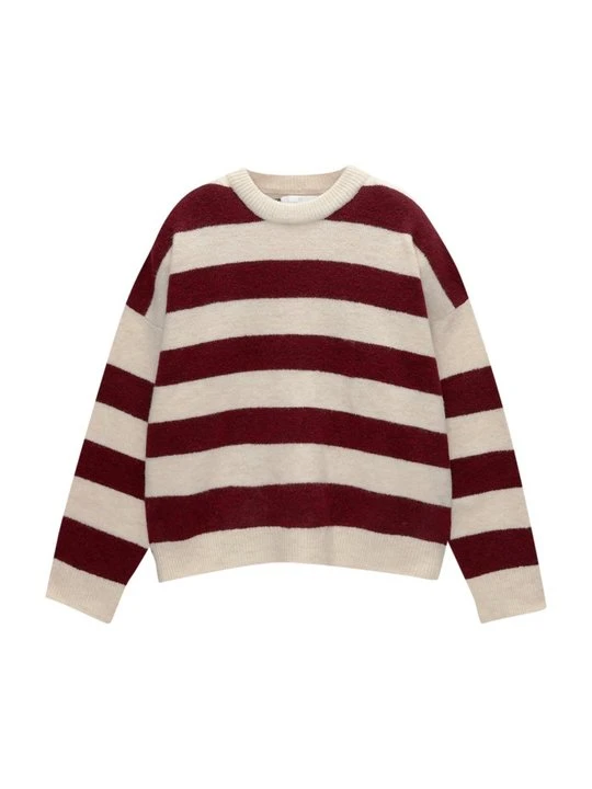 Zdjęcie produktu Sweter PULL&BEAR ciemnoczerwony