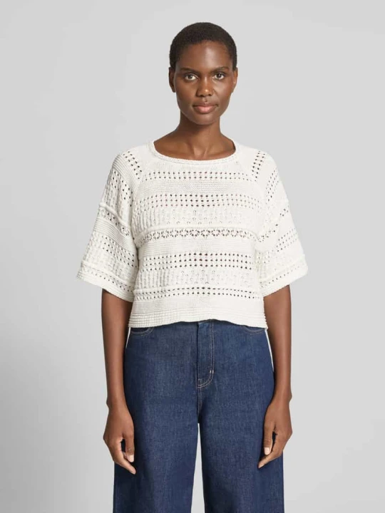 Zdjęcie produktu Sweter szydełkowy z czystej bawełny model 'ORCHE' Weekend Max Mara Écru