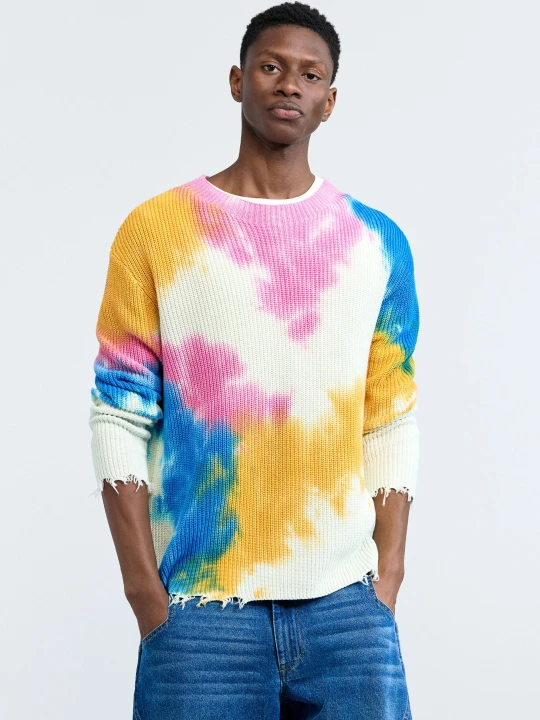 Zdjęcie produktu Sweter tie dye Desigual czerwony