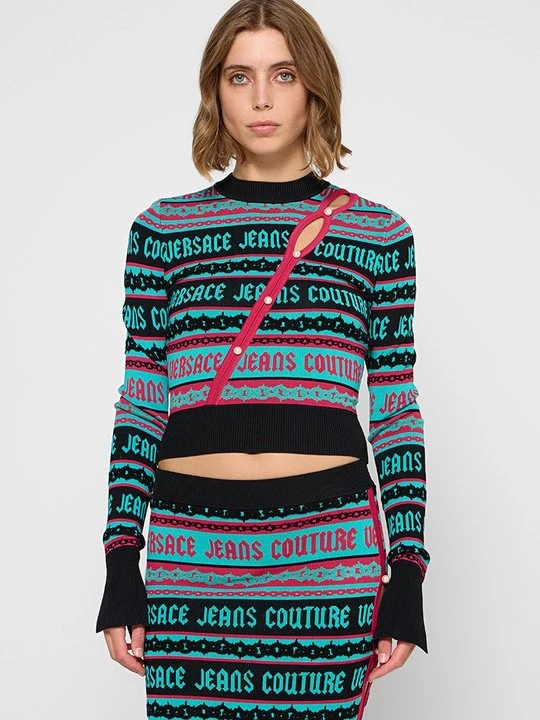 Zdjęcie produktu Sweter Versace Jeans Couture turkusowy